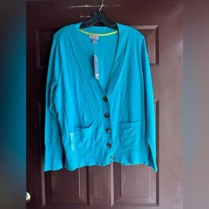 JCP Brand V Neck Button Up Sweater Size 1X NWT shoulder